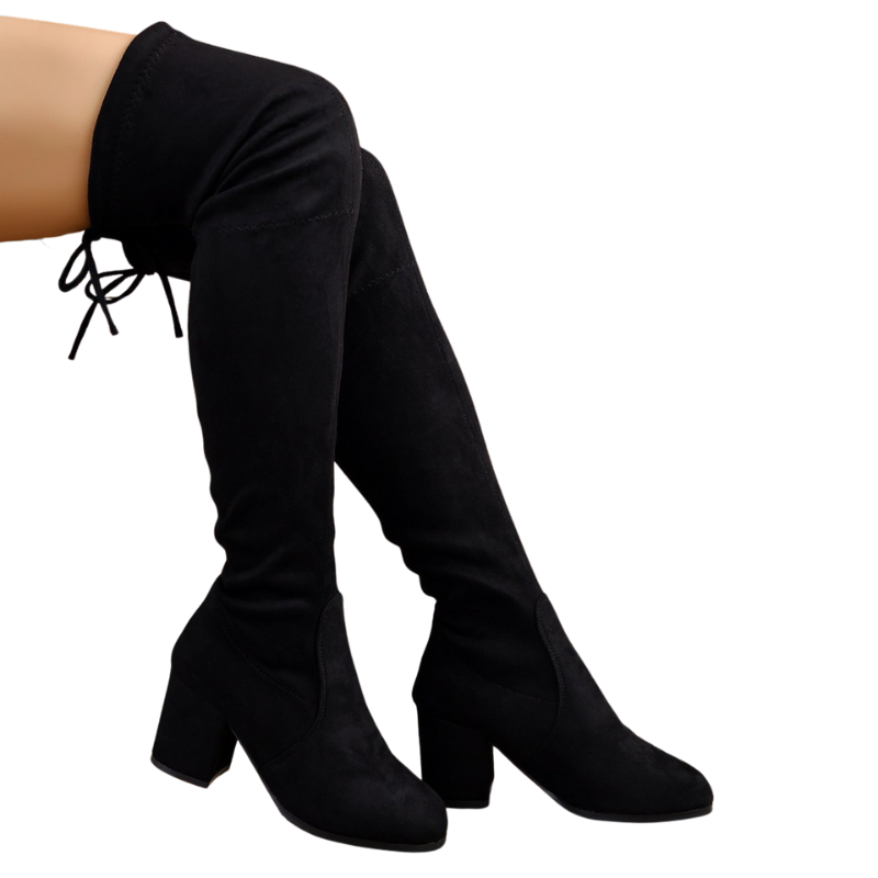 Stivali da Donna con Tacco Medio e Sotto il Ginocchio – Eleganti, Adatti per Primavera e Autunno, Con Cerniera e Vestibilità Confortevole
