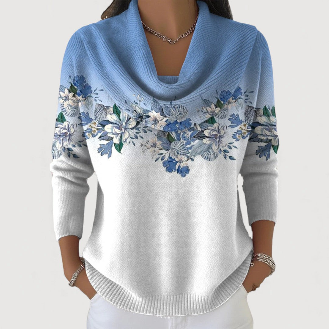 Gaia™ | Maglione a collo alto con ricamo floreale