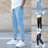 Pantaloni chinos a quadri slim di tendenza per uomo