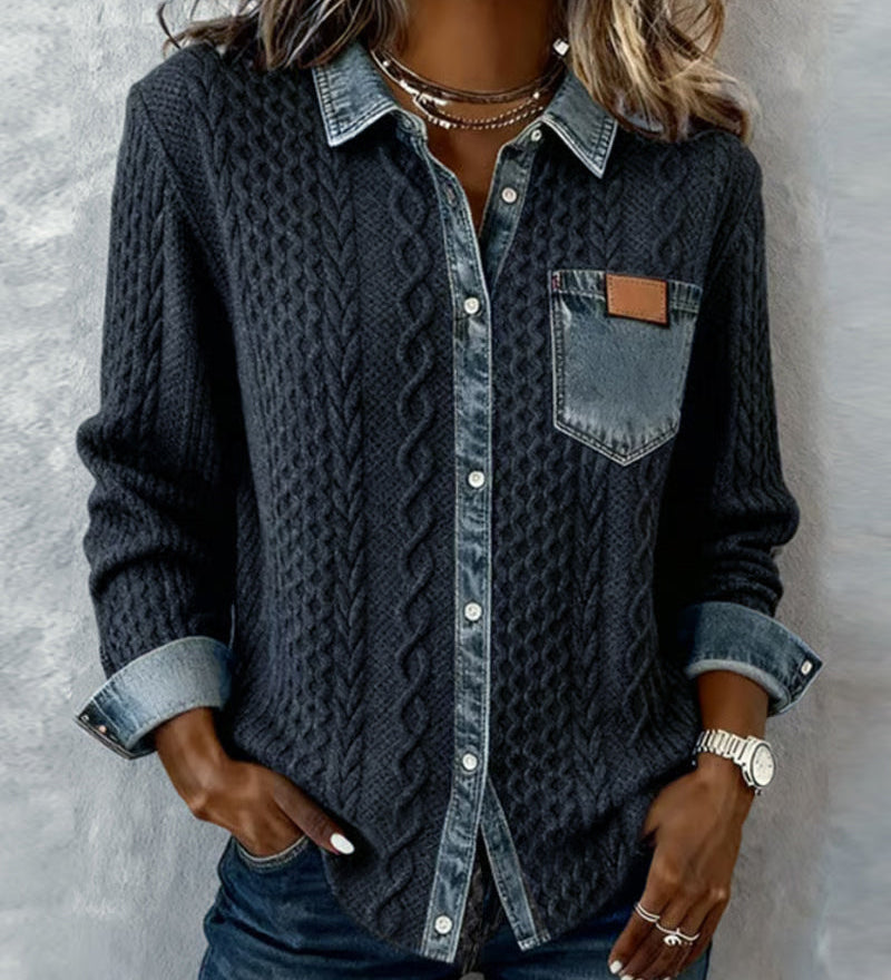 Blusa Slim Fit da Donna – Con Bottoni, Adatta per Uso Casual e Lavorativo