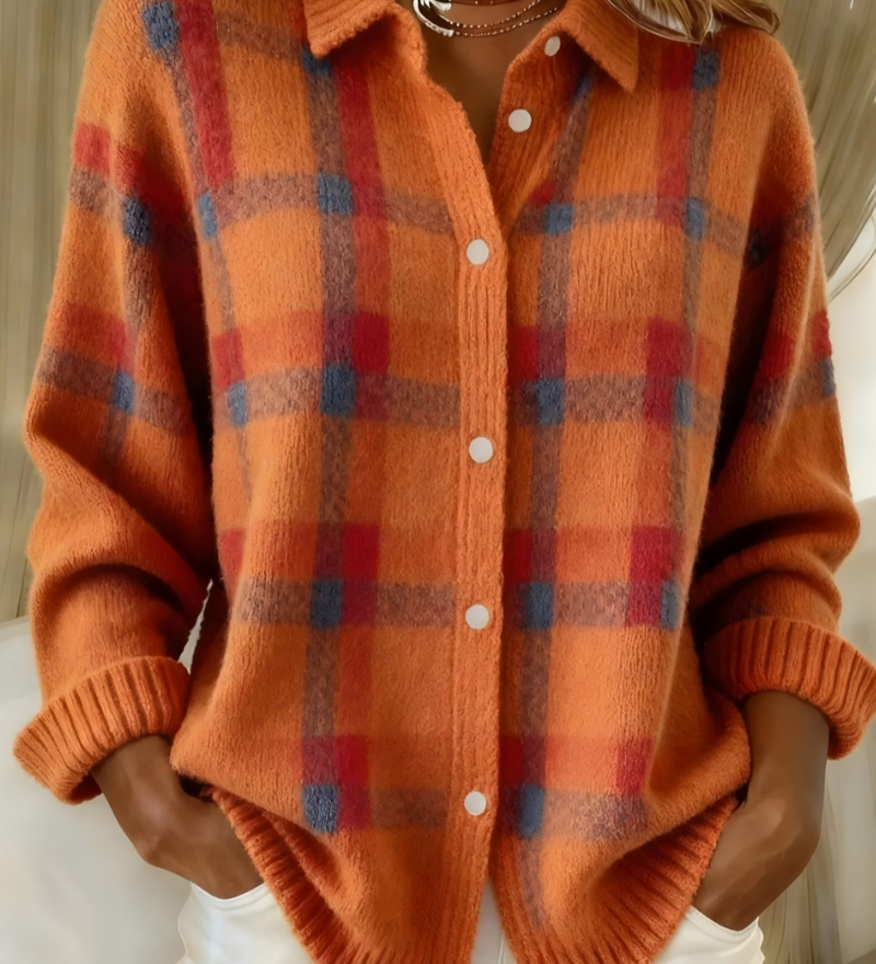 Ilaria™ | Cardigan in maglia a quadri
