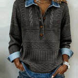 Felpa Oversized da Donna – Con Bottoni e Collo, Adatta per Uso Casual