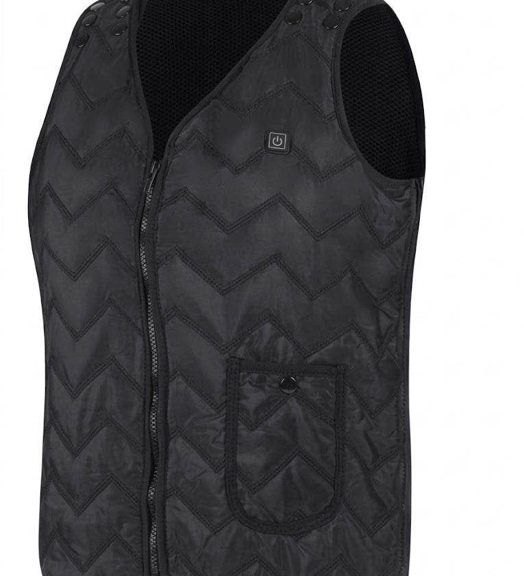 Gilet riscaldato USB unisex – Strato invernale trapuntato con cerniera integrale e vestibilità delle spalle regolabile