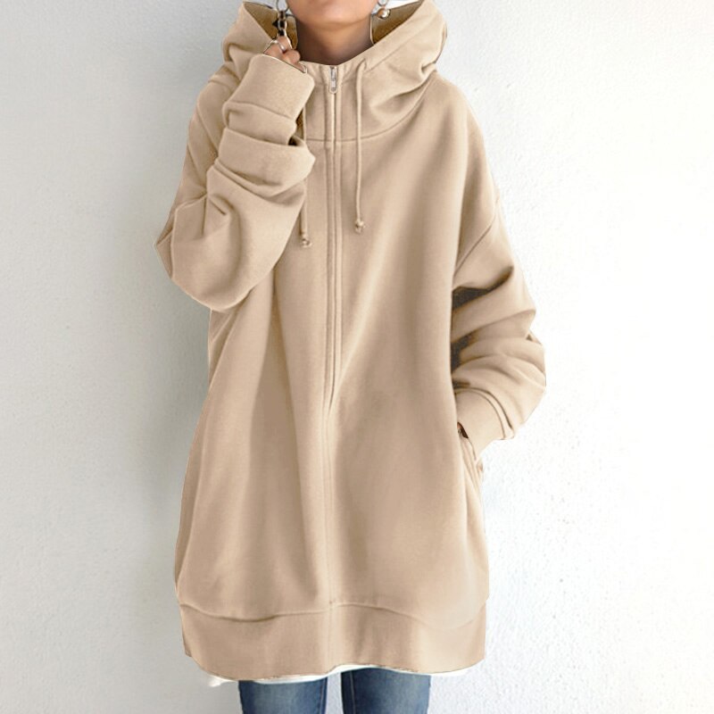 Felpa con cappuccio oversize calda da donna