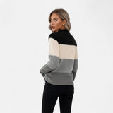 Valmonti | Maglione a righe da donna con scollo tondo in maglia