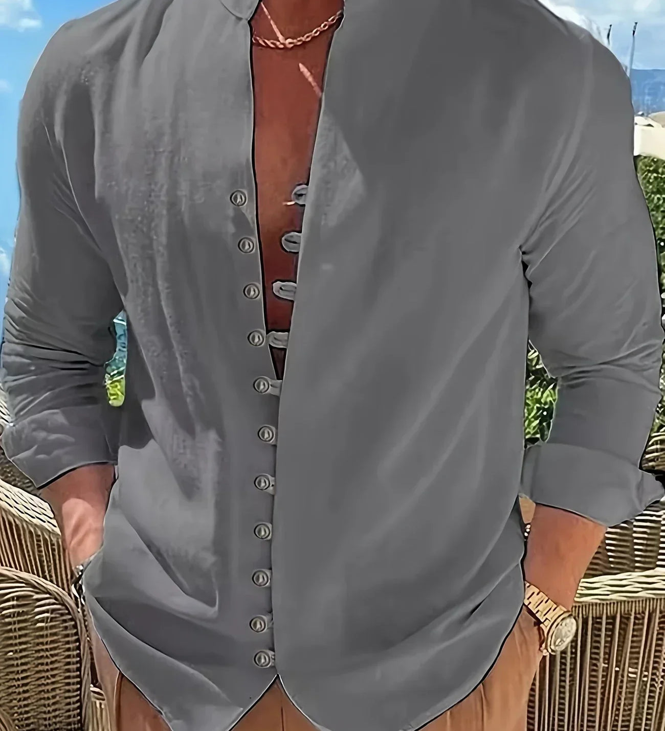 Varel | Camicia leggera in cotone a maniche lunghe