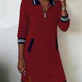 Abito Femminile Sagomato – Con Zip, Adatto per Lavoro e Uso Quotidiano