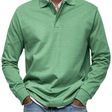 Varel | Camicia Poloshirt Casual a Maniche Lunghe