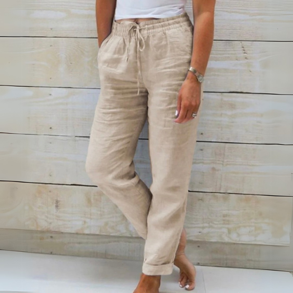 Pantaloni estivi casual eleganti da donna - leggeri, traspiranti, comodi