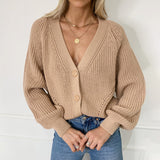 Donna - Cardigan con profondo scollo a V - Maniche larghe