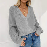 Donna - Cardigan con profondo scollo a V - Maniche larghe