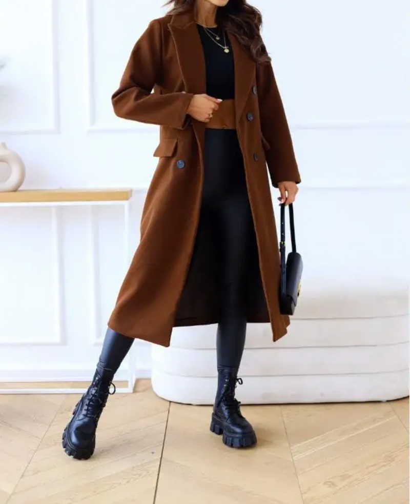 Trench lungo aderente da donna - Elegante e confortevole autunno inverno