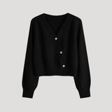 Donna - Cardigan in maglia con scollo a V - Button-Up