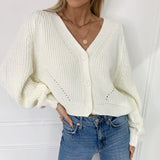Donna - Cardigan con profondo scollo a V - Maniche larghe