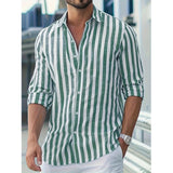 Camicia elegante a righe da uomo – Manica lunga stile casual e moderno