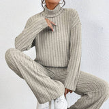 Donna' - Set due pezzi - Maglione a collo alto e pantaloni larghi