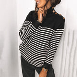 Donna - Maglia oversize - Colletto in piedi