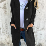 Elegante cardigan lungo lavorato a maglia
