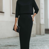 Set Donna – Con Collo a Barchetta, Lunghezza Midi, Adatto per Primavera e Estate, Casual per Uso Quotidiano