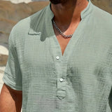 Varel | Camicia estiva elegante con colletto alto