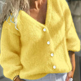Cardigan maglia donna con bottoni - Semplice e morbido