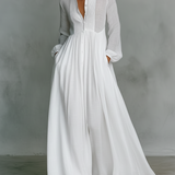 Abito maxi da donna con bottoni frontali - Morbido ed elegante