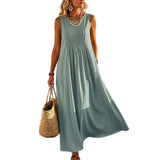Abito donna ampio casual con collo rotondo