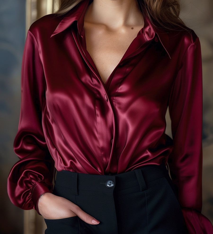 Blusa Donna Sottile – Con Maniche Lunghe, Adatta per Lavoro e Uso Quotidiano