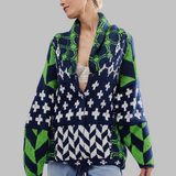 Cardigan lungo donna geometrico - Audace e colorato