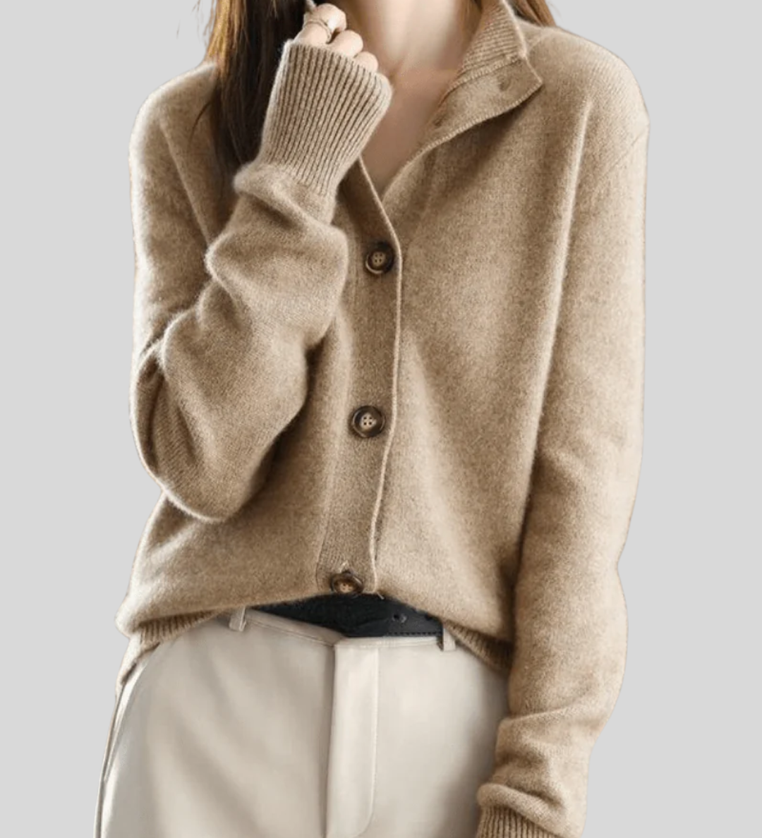 Cardigan da donna in misto lana – Maglia morbida con scollo a V e bottoni sul davanti