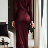 Abito Femminile Scollo V – Con Cintura, Adatto per Occasioni Festive
