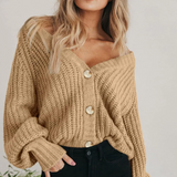 Donna - Cardigan in maglia grossa - stile bottoni sul davanti