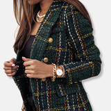 Donna - Blazer a quadri - stile doppiopetto