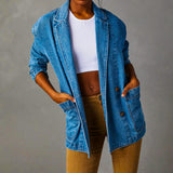 Donna - Elegante blazer in denim - Capispalla versatile e chic
