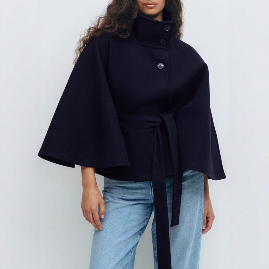 Donna - Giacca elegante fluida con cintura
