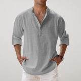 Varel | Camicia Henley in cotone effetto lino