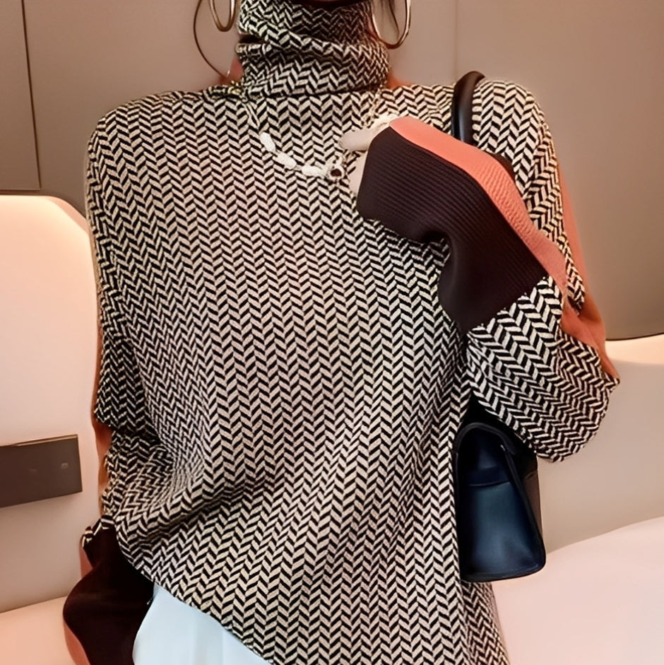 Donna - Maglione dolcevita lavorato a maglia