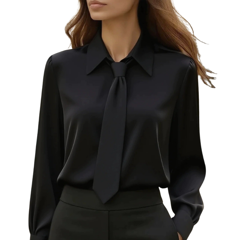Blusa Scollo V Sottile – Con Bottoni, Adatta per Lavoro e Uso Quotidiano