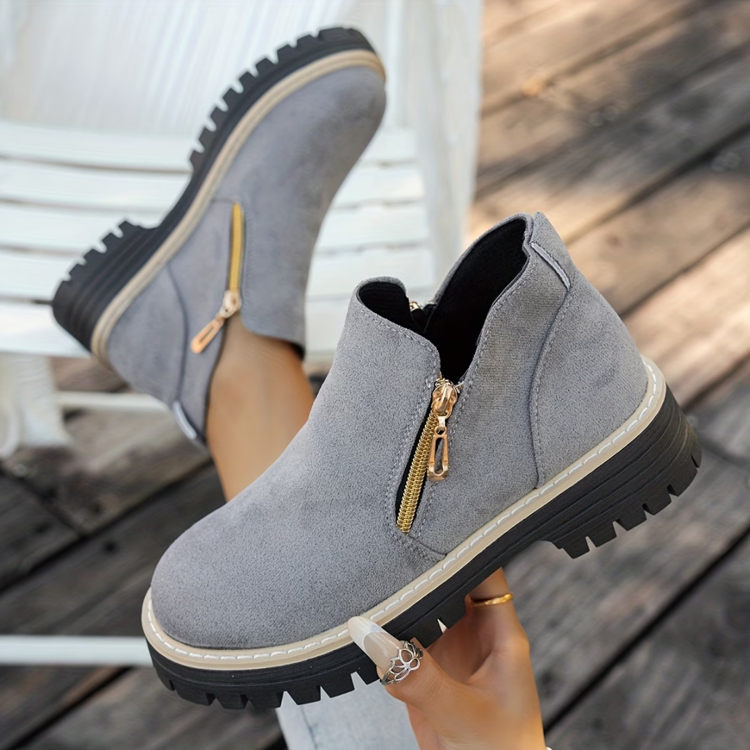 Federica™ | Stivaletto con doppia zip dorata