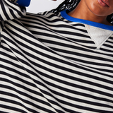 Felpa oversize a righe da donna con maniche a palloncino ampie e vestibilità comoda