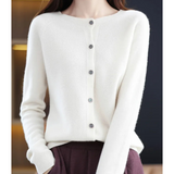 Cardigan di Lusso in Lana Merino e Cashmere per Donna – Maglia Invernale Elegante con Scollo a O