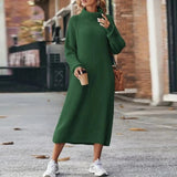 Donna - Vestito midi in maglia con collo a dolcevita