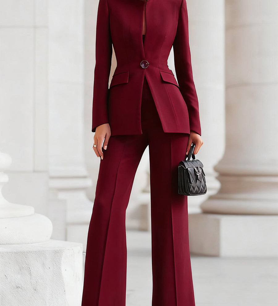 Completo Donna Scolpito – Adatto per Lavoro e Occasioni Formali, Con Bottoni e Zip