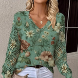 Donna - Maglia con motivo floreale - Maglieria alla moda