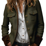 Vanessa™ | Giacca in tweed con risvolti in camoscio