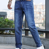 Jeans casual da uomo | Elasticizzati mediamente dal design classico | Pantaloni in denim
