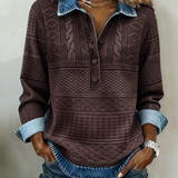 Felpa Oversized da Donna – Con Bottoni e Collo, Adatta per Uso Casual