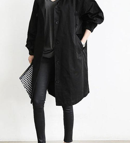 Trench Coat Slim Fit Donna – Impermeabile con Cappuccio, Adatto per Primavera e Autunno