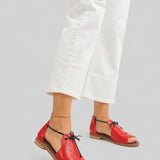 Laura™ | Sandalo basso in pelle metallizzata