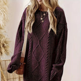 Donna - Vestito in maglia a cavi - Oversize